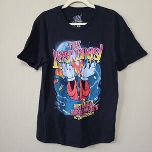 The Lost Bros Womens Black Short‎ Sleeve Round Neck Graphic T Shirt Size Large